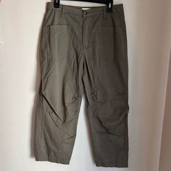 Pistola Women’s high rise barrel army green Khaki Cargo Pants size 27 EUC! - Picture 1 of 11